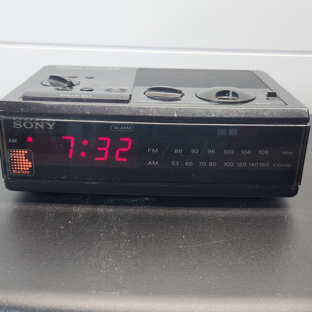 Vintage Sony ICF-C3W Alarm Clock Radio FM/AM Digital Black Dream Machine